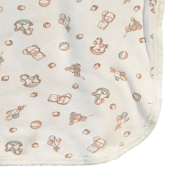 Vintage Starting Out Toys Rocking Horse Ball Bear Blocks Lovey Blanket 31 X 27 - Picture 6 of 10